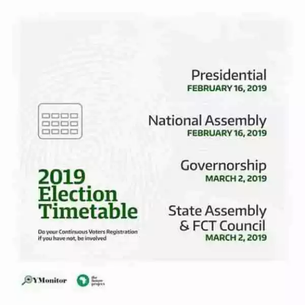2019 General Election Timetable Is Out (Photo)